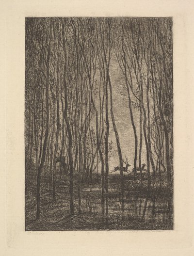 Jeleń w lesie, 1850. autorstwa Charles Francois Daubigny