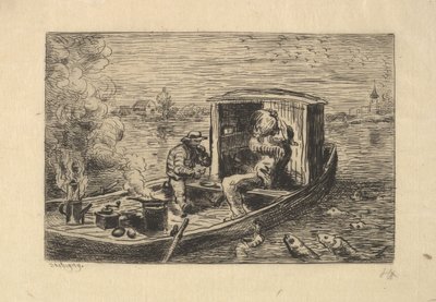 Pożeranie posiłku, 1861. autorstwa Charles Francois Daubigny