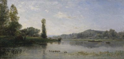 Krajobraz z rzeką, 1860 autorstwa Charles Francois Daubigny