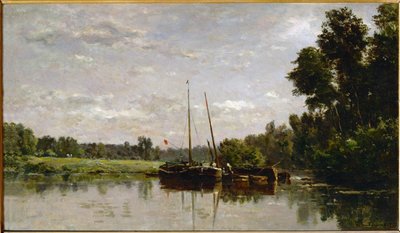 Les peniches - barki ... autorstwa Charles Francois Daubigny