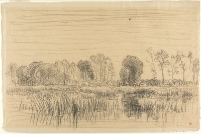 Bagno i ekran z drzew autorstwa Charles Francois Daubigny