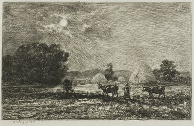 Światło księżyca w Valmondois autorstwa Charles Francois Daubigny