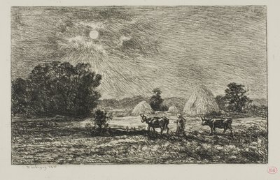 Światło księżyca w Valmondois autorstwa Charles Francois Daubigny