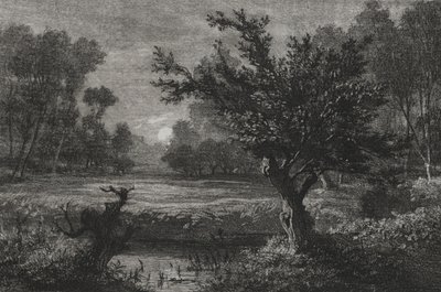 Wschód księżyca w dolinie Andilly autorstwa Charles Francois Daubigny