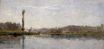Poranek nad rzeką Oise, Auvers (olej na płycie) autorstwa Charles Francois Daubigny