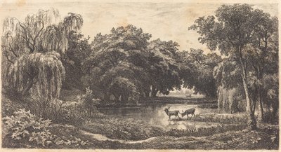 Basen z Jeleniem autorstwa Charles Francois Daubigny