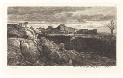 Ruiny zamku Cremieux autorstwa Charles Francois Daubigny