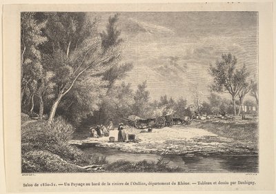 Salon z lat 1850-51. Krajobraz wzdłuż brzegów rzeki Oullins, 1850-51. autorstwa Charles Francois Daubigny