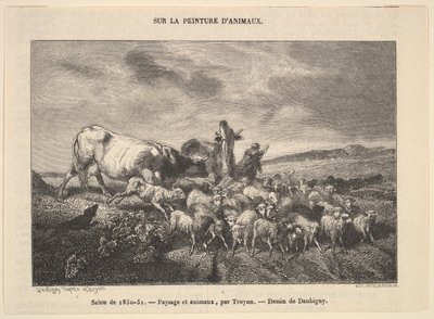 Salon 1850-51, Krajobraz i zwierzęta, Troyon, 1850-51. autorstwa Charles Francois Daubigny