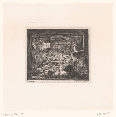 Śpiący mężczyźni w kabinie Coucher à bord du Bottin Seria z pejzażami i wydarzeniami wokół wody (tytuł serii) Voyage en bateau (tytuł serii) autorstwa Charles Francois Daubigny