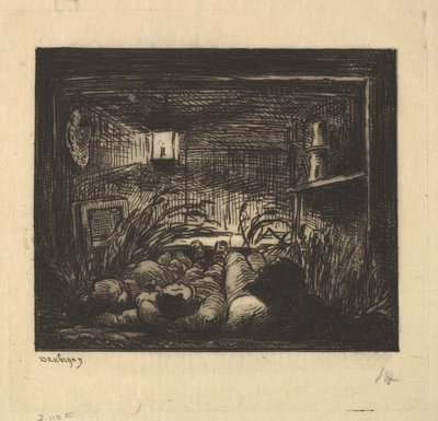 Spanie na pokładzie łodzi, 1861. autorstwa Charles Francois Daubigny