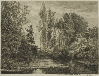Jelenie na brzegu wody autorstwa Charles Francois Daubigny