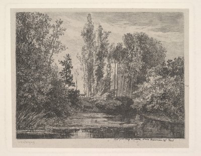 Jelenie na Waters Edge, 1850. autorstwa Charles Francois Daubigny