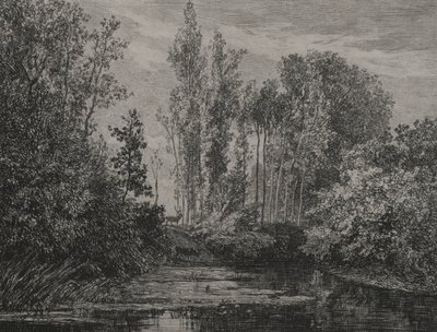 Jelenie na brzegu, 1850 r. autorstwa Charles Francois Daubigny
