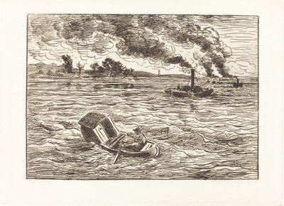 Łodzie parowe autorstwa Charles Francois Daubigny