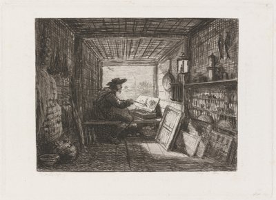 Studio na łodzi (Le Bateau-atelier) autorstwa Charles Francois Daubigny