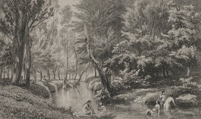 Kąpiący się, ok. 1847. autorstwa Charles Francois Daubigny