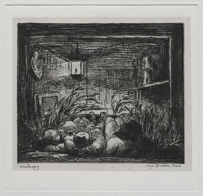 Rejs statkiem: Pościel na pokładzie Botin Noc na łodzi, 1861. autorstwa Charles Francois Daubigny