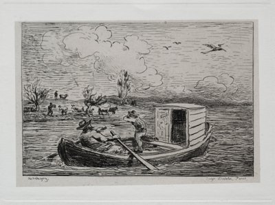 Rejs statkiem: Le Mot de Cambronne (Mecz slangu) autorstwa Charles Francois Daubigny