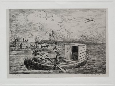 Rejs statkiem: Le Mot de Cambronne Mecz slangu, 1861. autorstwa Charles Francois Daubigny