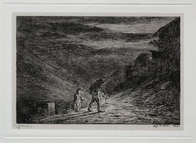 Rejs statkiem: poszukiwanie gospody, 1861. autorstwa Charles Francois Daubigny