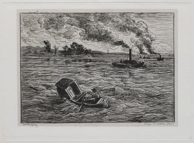 Rejs statkiem: parowce lub uważaj na parowce autorstwa Charles Francois Daubigny