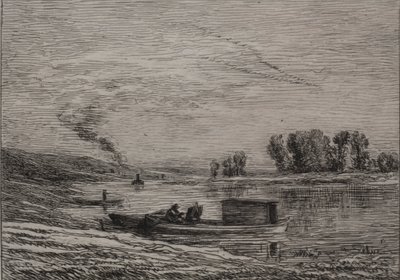 Łódź w Conflans autorstwa Charles Francois Daubigny