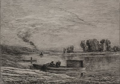 Łódź w Conflans, 1866. autorstwa Charles Francois Daubigny