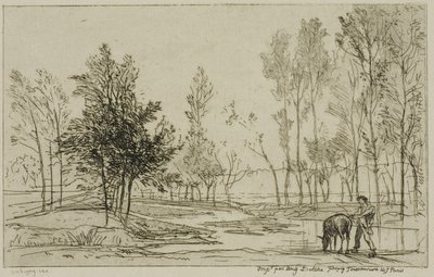 Osioł w wodopoju autorstwa Charles Francois Daubigny