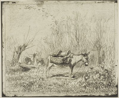 Osioł na łące autorstwa Charles Francois Daubigny