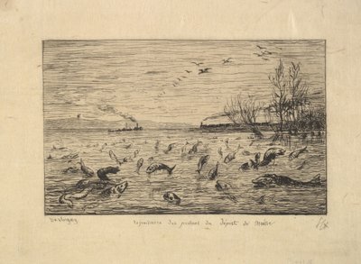 Ryby cieszą się odejściem chłopca z kabiny, 1861. autorstwa Charles Francois Daubigny