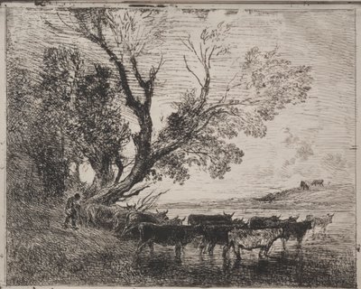 Ford, oryginalny odcisk 1862, wydrukowany w 1921 roku. autorstwa Charles Francois Daubigny