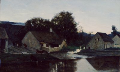 Wioska Optevoz, ok.1852 autorstwa Charles Francois Daubigny