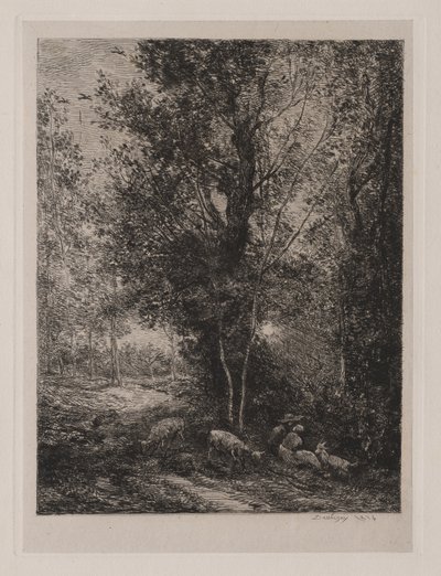 Pasterz i pasterka, 1874. autorstwa Charles Francois Daubigny