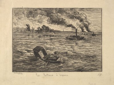Łodzie parowe, 1861. autorstwa Charles Francois Daubigny