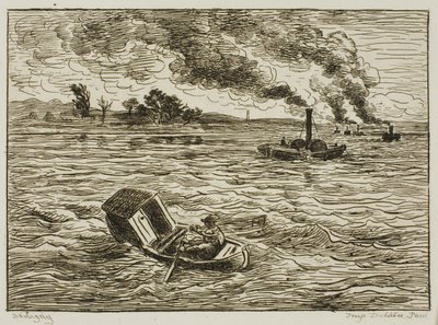 Parowce (Zaparowany Port) autorstwa Charles Francois Daubigny