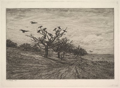 Drzewo pełne kruków, 1867. autorstwa Charles Francois Daubigny