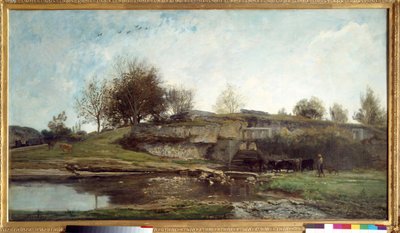 Widziany z zamka Obraz Optevoz autorstwa Charlesa Francois Daubigny autorstwa Charles Francois Daubigny