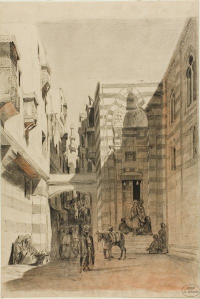 Egipska scena uliczna autorstwa Charles Francois Eustache