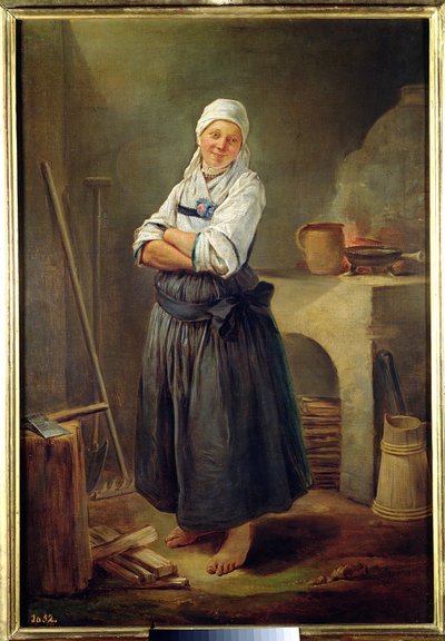 Saska wieśniaczka w swojej kuchni autorstwa Charles Francois Hutin