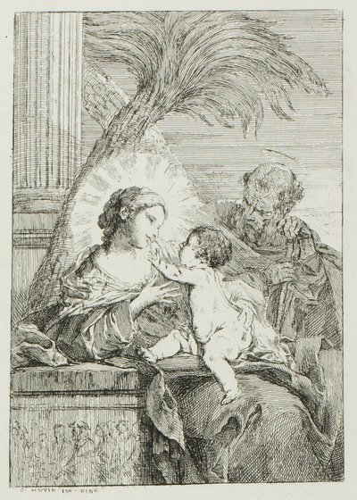 Odpoczynek Świętej Rodziny w Egipcie autorstwa Charles Francois Hutin