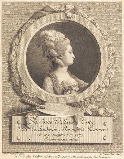 Anne Vallayer-Coster autorstwa Charles Francois Le Tellier after Anne Vallayer Coster