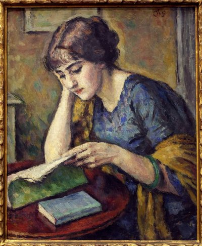 Czytanie. Obraz Charlesa Guerina (1875-1939), olej na płótnie autorstwa Charles Guerin