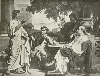 Wergiliusz, Horacy i Wariusz w domu Mecenasa (wklęsłodruk) autorstwa Charles François Jalabert