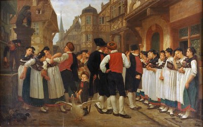 Francuski: La foire aux servantes autorstwa Charles Francois Marchal