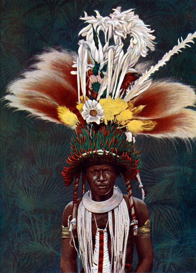 Wódz Roro ubrany do ceremonialnego tańca, Papua Nowa Gwinea, 1920. autorstwa Charles Gabriel Seligman