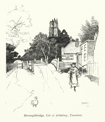 Boroughbridge, Isle of Athelney, Taunton (litografia) autorstwa Charles George Harper