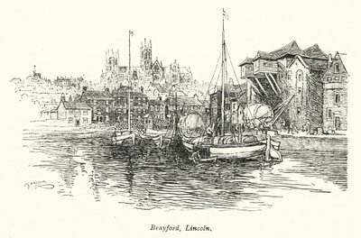 Brayford, Lincoln (litografia) autorstwa Charles George Harper