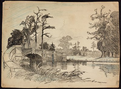 Cranford Park Bridge, Hillingdon, Wielki Londyn autorstwa Charles George Harper