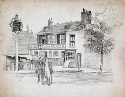 Dom publiczny Old Windmill, 214-214 Chiswick High Road, Turnham Green, Londyn, 1892-1933. autorstwa Charles George Harper
